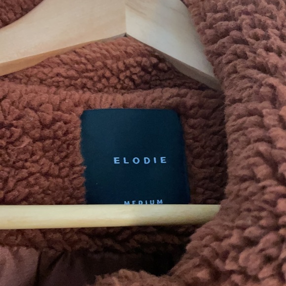 Women’s Elodie Faux Shearling Jacket- Rust Color, Size Medium - Picture 3 of 4